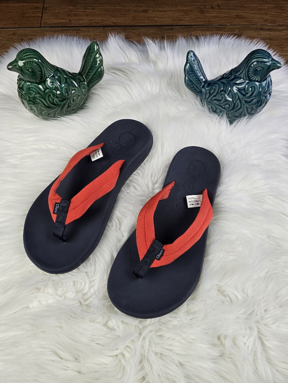 Chaco Chilios Mens Orange Flip Flop Size 10